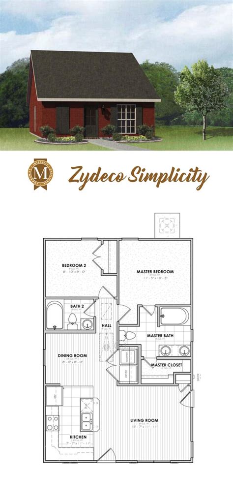 Zydeco Simplicity Floor Plan Living Sq Ft 864 Bedrooms 2 Baths 2