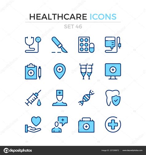 Healthcare Icons Vector Line Icons Set Premium Quality Simple Thin
