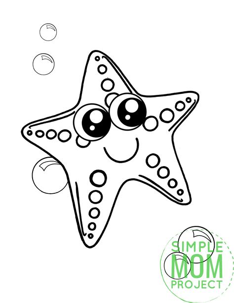 Free Printable Starfish Coloring Page Simple Mom Project
