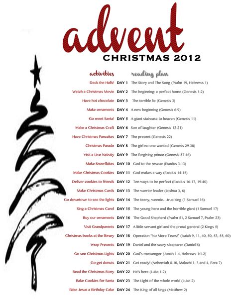 Free Advent Printable With Daily Activities And A Reading Plan For