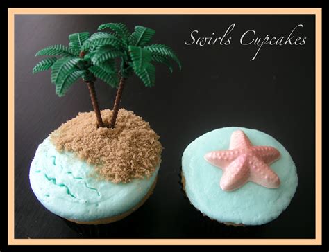 Swirls Cupcakes Beach Theme Cupcake