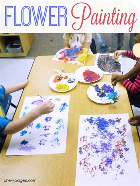 Painting With Flowers For Spring Pre K Pages