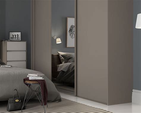 Such wardrobes are ideal for bedrooms where you can also use them as dressing mirrors. Classic: Stone Grey / Mirror with matching frame | Sliding ...