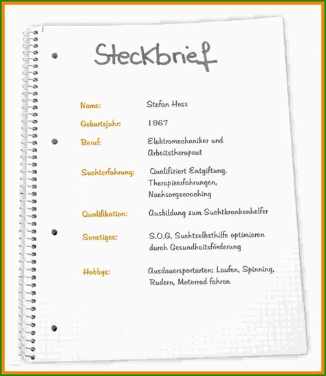 Vorlage Steckbrief Kindergarten Praktikum - Kostenlose Vorlagen Zum