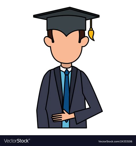 Student Graduated Avatar Character Royalty Free Vector Image