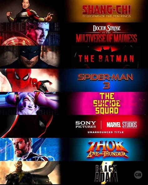 A lot of movies finally arriving in 2021 were due out in 2020, and while a vaccine is already starting to roll out across the globe, studios don't know when people will feel comfortable with that in mind, we have a list of release dates that are highly subject to change, especially in the early part of 2021. OTHER: All CBM's of 2021. Now Imagine if Wonder Woman 1984 ...