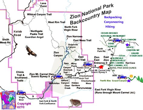Individual topo maps can be downloaded from the table following this image, as can a merge map covering all of zion national park. Zion National Park backcountry map - Backcountry Map Zion ...