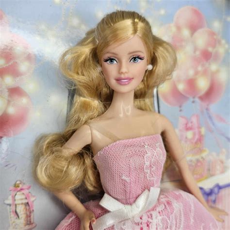 Barbie Doll 2015 Birthday Wishes Pink Label Blonde Pink Gown T Open Box Ebay