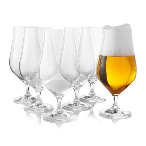 Buy Tulip Pilsner Glasses Set Of 6 Large English Pub Glass For Drinking Craft Belgian German