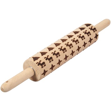 Wilton Christmas Embossed Rolling Pin Holiday Icons