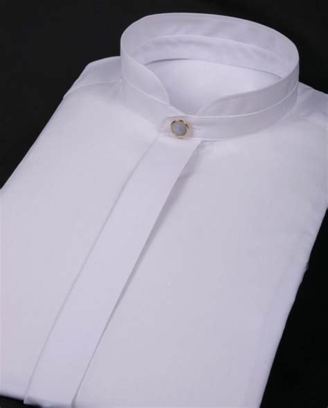 White Mandarin Collar Shirt Designer Clothes For Men Mandarin Collar