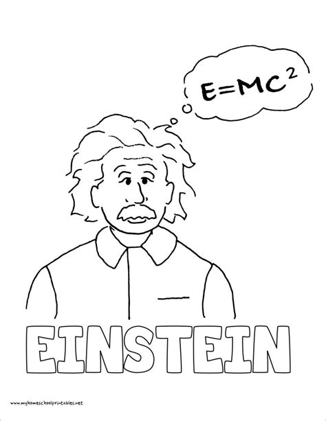 Albert Einstein Coloring Page Free Printable Coloring