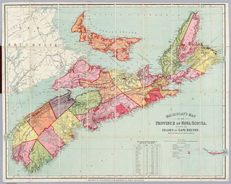 Mackinlays Map Of The Province Of Nova Scotia Including The Island Of