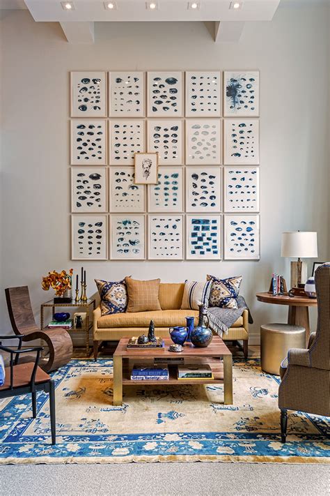 This Modern Living Rooms Focal Point Is The Multi Silkscreened Eye