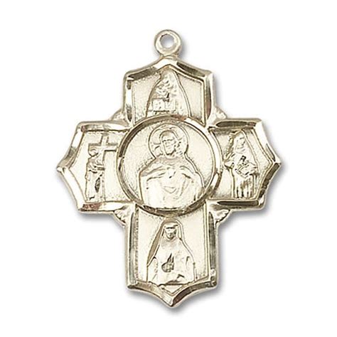 14kt gold scapular 4 way medal the catholic company