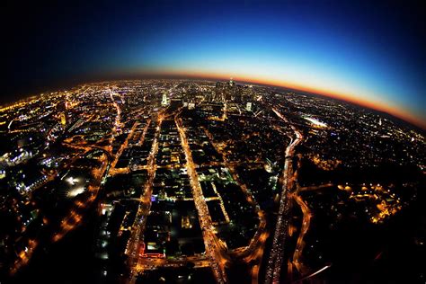 Aerial Downtown Los Angeles At Night Photograph By Adamkaz Fine Art