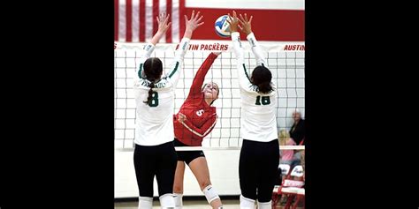 packer volleyball team controls the pace against falcons austin daily herald austin daily herald
