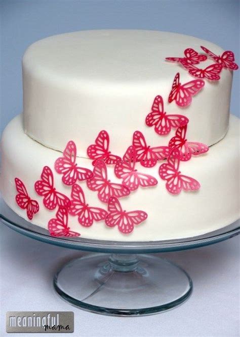 Pink And White Butterfly Cake Tutorial 500×700 Butterfly Cakes