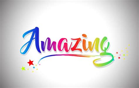 Amazing Handwritten Word Text With Rainbow Colors And Vibrant Swoosh