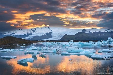Jökulsárlón Iceland Sunset Icebergs Glacier Bay Joekulsarlon