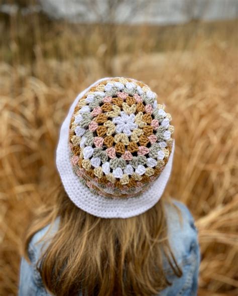 Crochet Bucket Hat Pattern Granny Square Hat Pattern Boho Etsy Australia