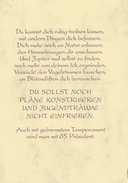 Auch der bürgermeister wird zur eisernen. Grußkarte Urkunde Zum 65. Geburtstag herzliche Glückwünsche A5 505782