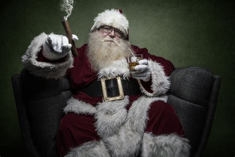 Santa Claus Smoking A Cigar Christmas Cigar Smoke The Cigarmonkeys