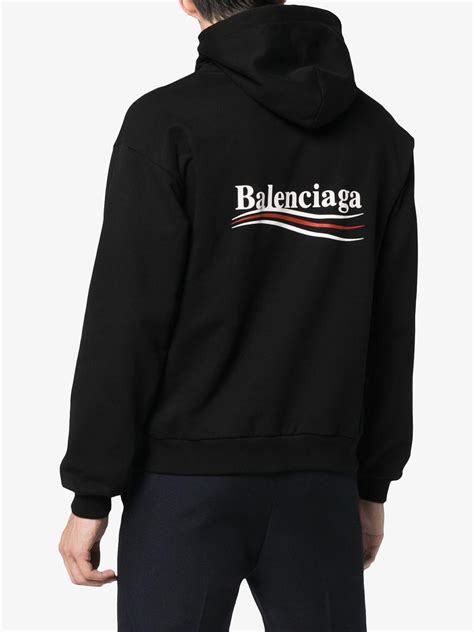 Discover the latest balenciaga hoodies for men at modesens. Balenciaga Political Logo Print Cotton Hoodie in Black for ...