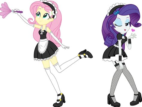 commission french maid fluttershy and rarity by imperfectxiii on deviantart