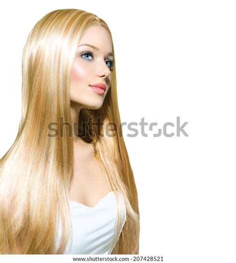 Beautiful Blond Girl Isolated On White Stock Photo 207428521 Shutterstock