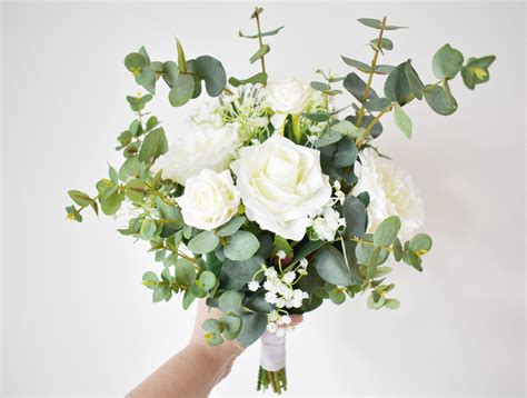 Bridal Bouquet Perfection Stunning Roses And Eucalyptus Pairing That