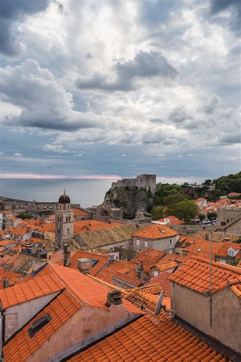 View Of Dubrovnik Old Town Buildings And Red Roofs From The City Wall