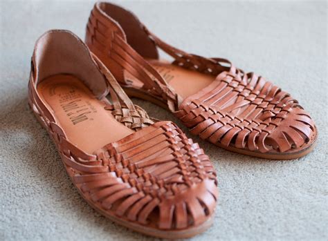 Vintage Huarache Sandals Sandals Huaraches Sand Huarache Shoes Sun Brown Natural Leather Woven
