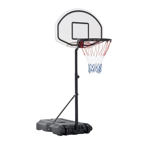 Portable Basketball Stand Net Hoop W Wheels Blackwhite