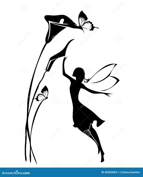Fairy Silhouette Stock Illustration Illustration Of Floral 40383899