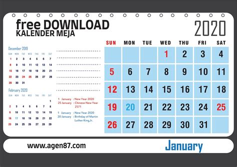 Pilih paket untuk kontes desain kalender anda. Template Desain Kalender Meja Tahun 2020 - Cocok Buat ...