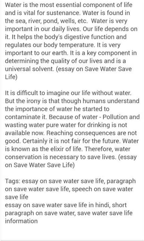 🏷️ Save Water Save Life Essay Save Water Save Life Essay Sample 2022