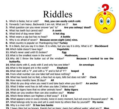 Funny Riddles With Answers In English For Adults Riddle Quiz