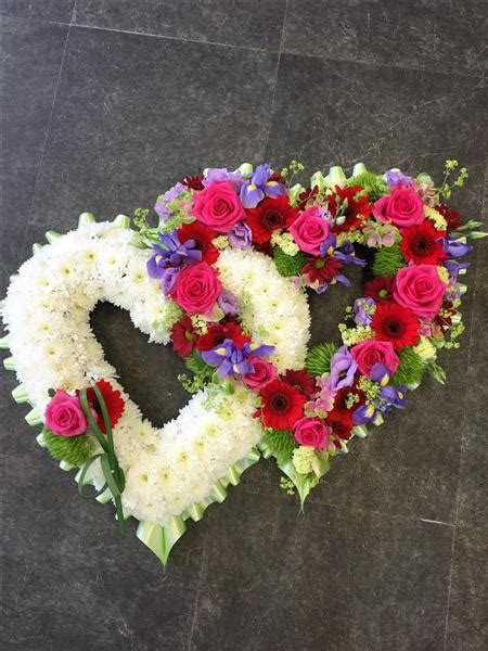Double Open Heart Funeral Flowers By Towend Florist In Sheffield
