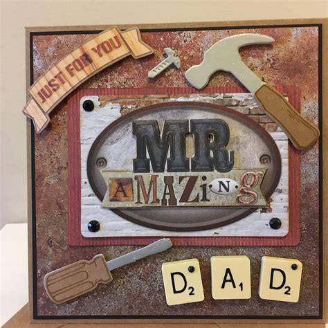 Happy Fathers Day Scrabble Tile Card Using Mr Smiths Workshop Papers