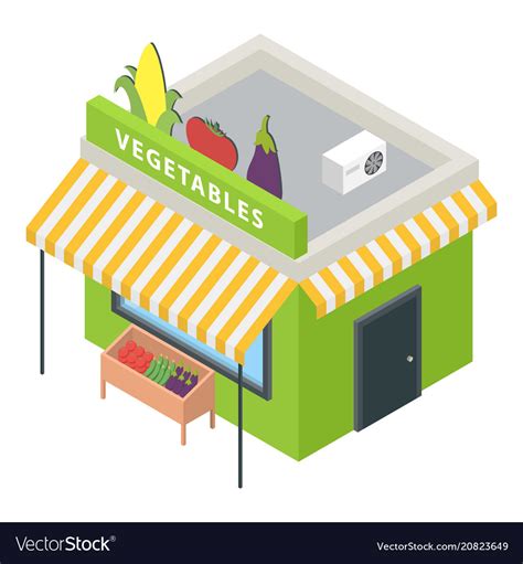 Vegetables Market Icon Isometric Style Royalty Free Vector