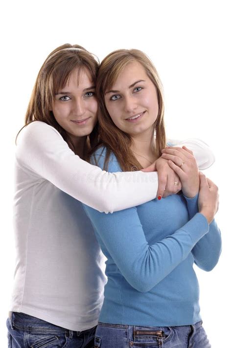 Two Young Women Hugging Each Other Stock Image Image Of Bonding Caucasian 17795949