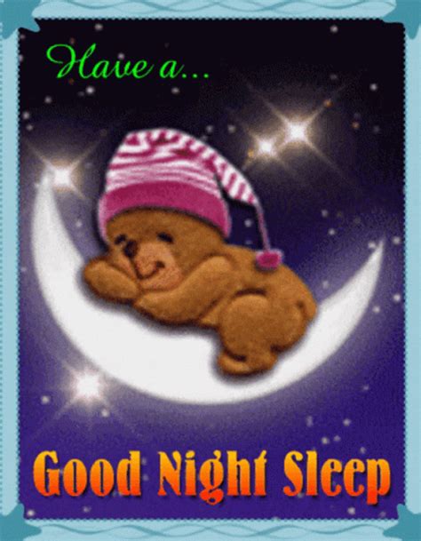 A Good Night Sleep Tight Bear Moon Craddle GIF GIFDB Com