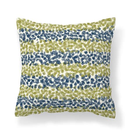 Navy Blue Lime Green Striped Throw Pillow Cover Unique Modern Home