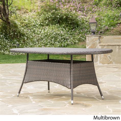 Corsica Outdoor Wicker Oval Dining Table By Christopher Knight Home
