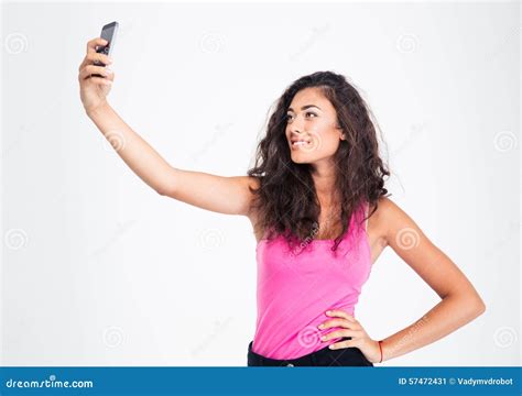 Teen Girl Making Selfie Photo On Smartphone Stock Image Image Of Cell
