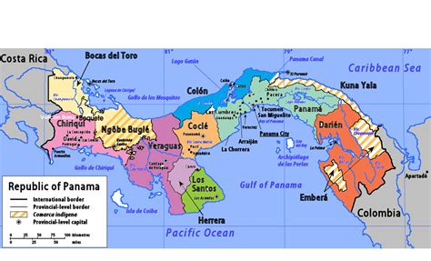 Panama Karte Provinzen