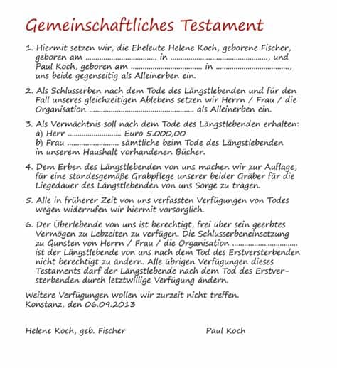 So sieht die kostenlose testament vorlage aus, die sie auf dieser seite direkt herunterladen können. Was bleibt. - Testamentvorlagen