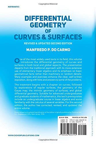 Differential Geometry Of Curves And Surfaces Revised And Updated