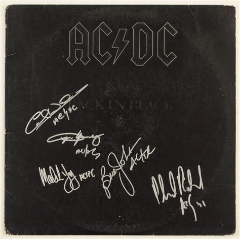 Lot Detail Acdc Signed Back In Black Album Cover